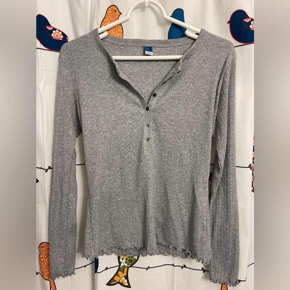 Gap Half Button Down Long Sleeve Shirt